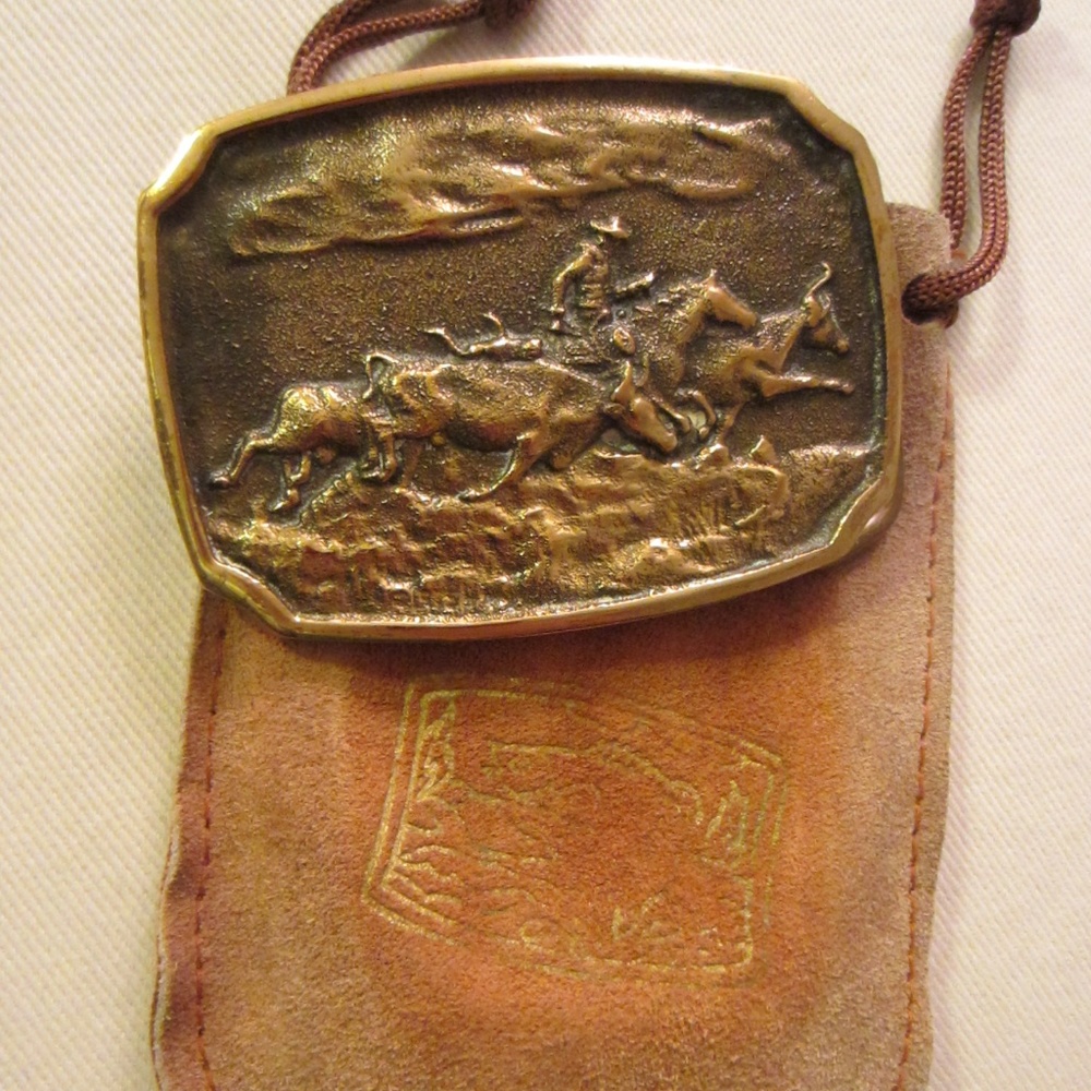 Western Solid Brass American Cowboy Belt Buckle Mid C… Gem